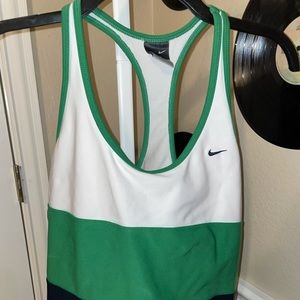 nike kid’s green/white/ black workout tank top
